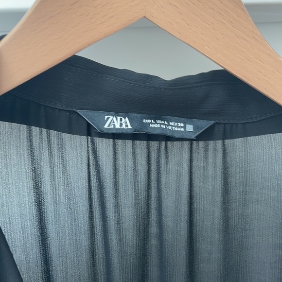 Zara black sheer Shirt bodysuit - Picture 3 of 3